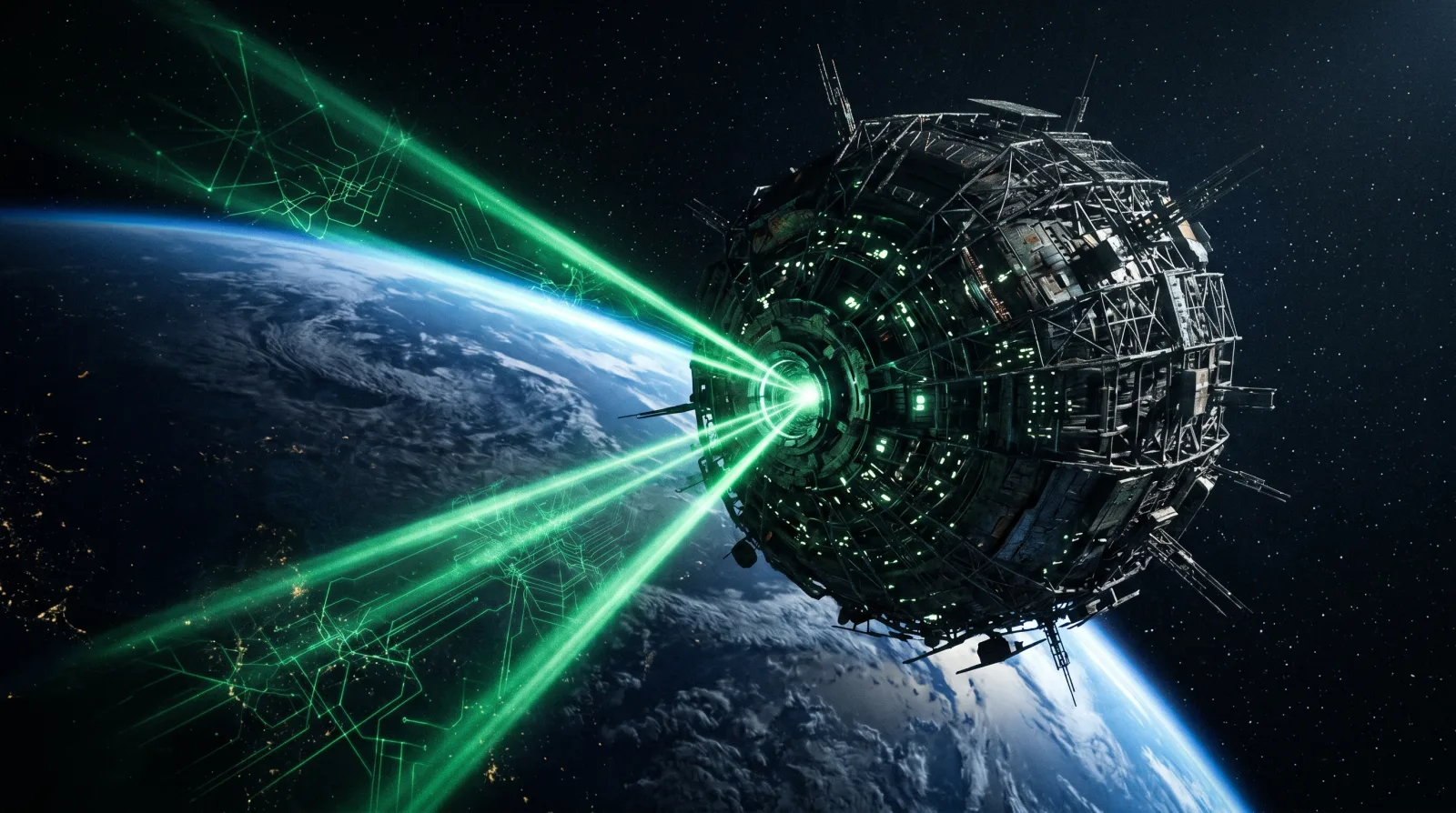 Autonomous alien probe scanning Earth orbit