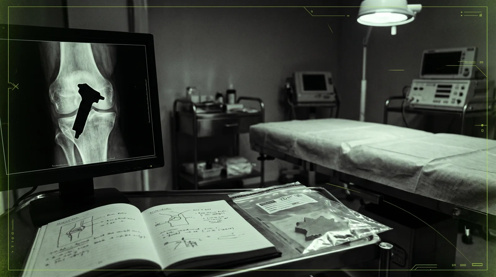 Clinical scan and evidence notebook for alleged alien implant claims