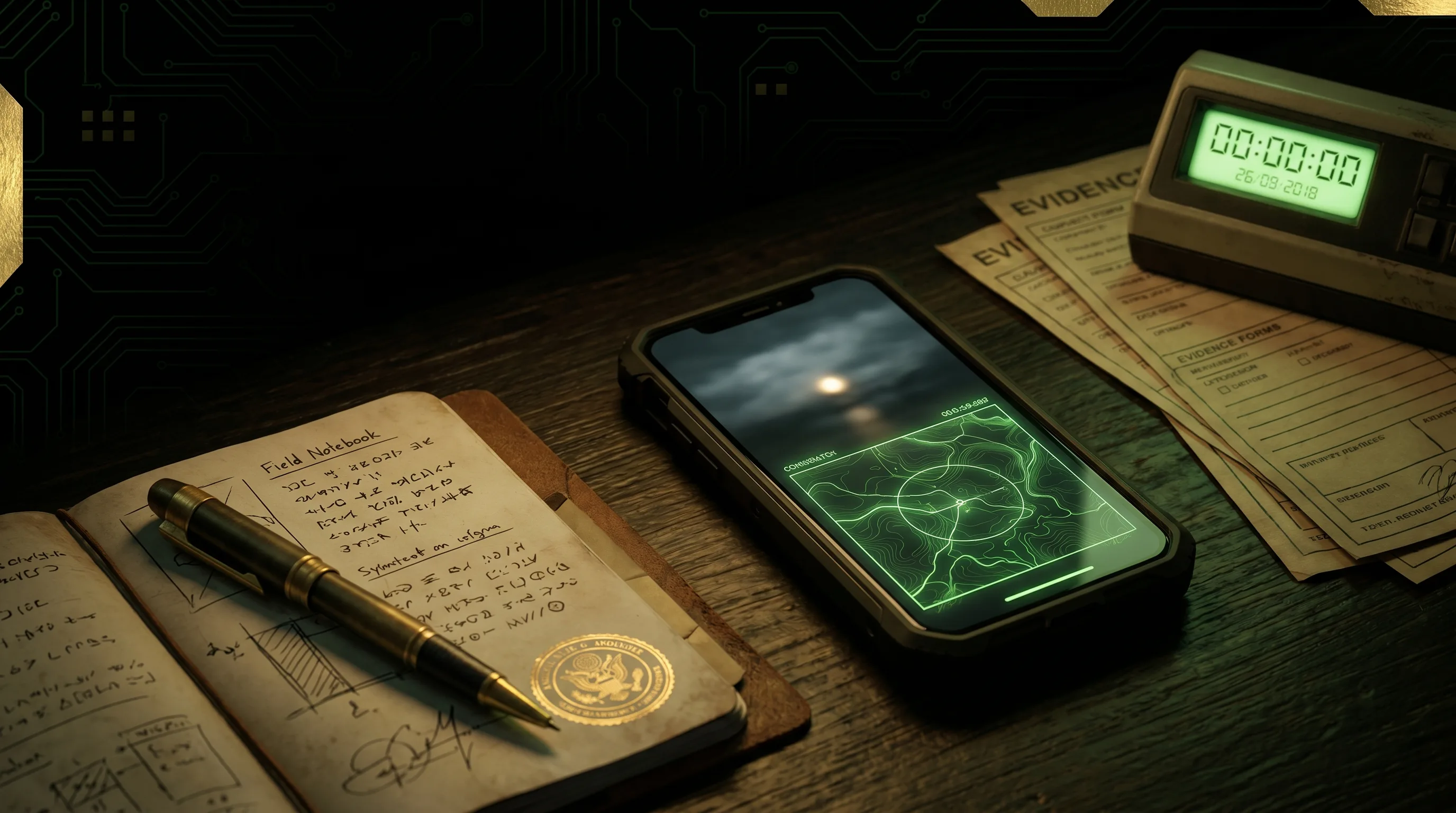 UFO sighting report field notes and phone evidence